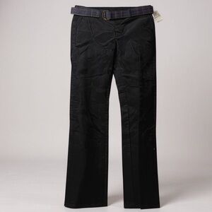 Ralph Lauren Girls Size 14 Black Corduroy Pants with Plaid Belt NWT